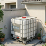 Firstank IBC places outdoors.